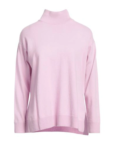 Rossopuro Woman Turtleneck Lilac Size Xl Wool, Cashmere In Purple
