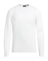 Zegna Man Sweater Ivory Size 44 Cashmere In White