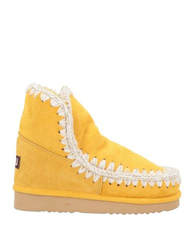 Mou Woman Ankle Boots Yellow Size 6 Sheepskin