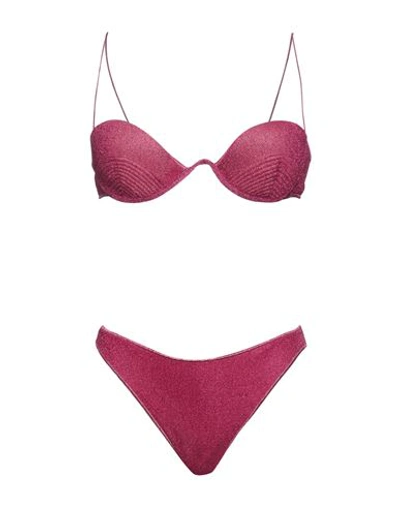 Oseree Oséree Woman Bikini Fuchsia Size L Polyester In Pink