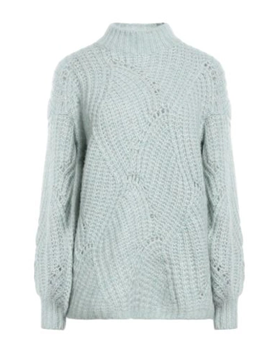 Agnona Woman Turtleneck Sky Blue Size S Cashmere, Silk