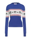 Chiara Ferragni Woman Sweater Bright Blue Size Xs Virgin Wool, Cashmere