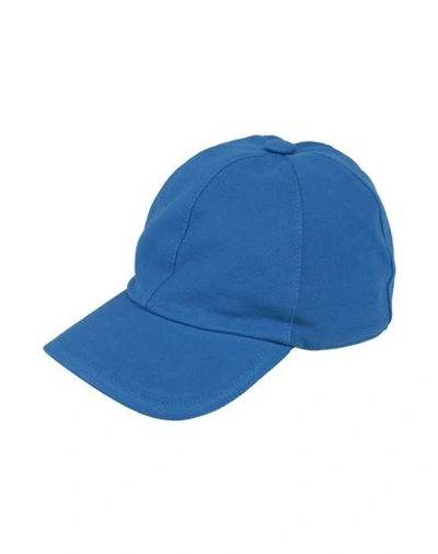 Fedeli Man Hat Bright Blue Size M Cotton