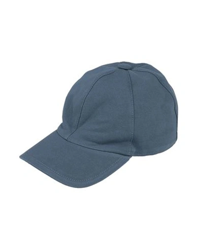 Fedeli Man Hat Slate Blue Size M Cotton In Blue
