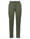 AG AG WOMAN PANTS MILITARY GREEN SIZE 30 COTTON, LYOCELL, ELASTANE