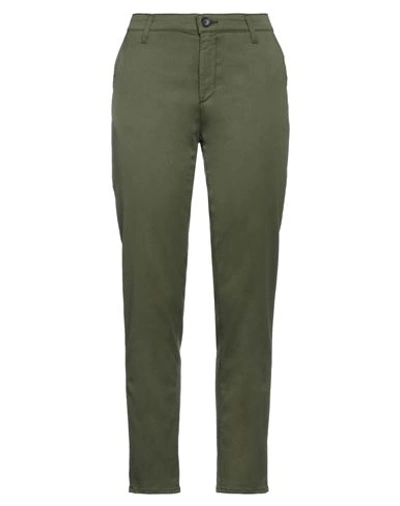 Ag Woman Pants Military Green Size 30 Cotton, Lyocell, Elastane