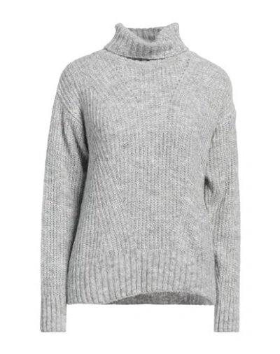 Gabardine Woman Turtleneck Light Grey Size M Wool, Acrylic, Alpaca Wool, Viscose