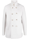 Herno Light Grey Wool Blend Coat In Grey