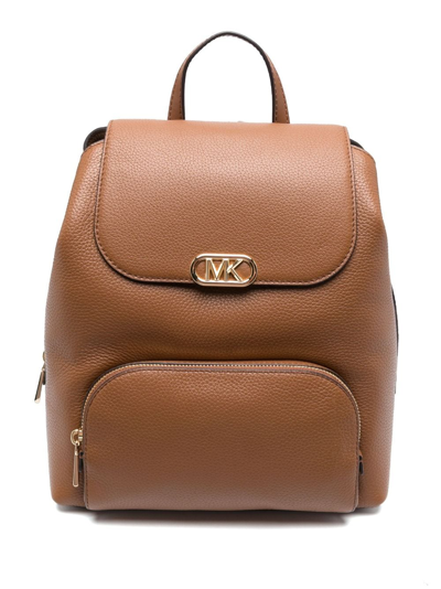 Michael Michael Kors Logo标牌皮质双肩包 In Brown