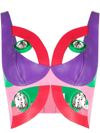 AREA BUTTERFLY CUT-OUT LEATHER TOP