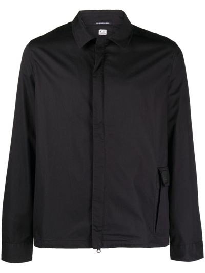 C.p. Company Cotton Shirt Jacket In Black
