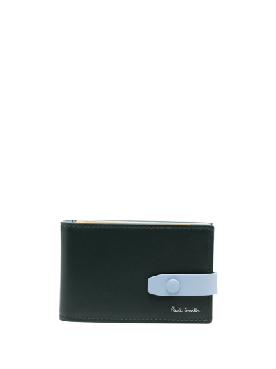 Paul Smith Logo-print Leather Card Holder In Green