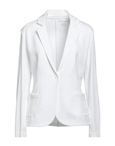 Majestic Filatures Woman Blazer Ivory Size 3 Viscose, Elastane In White