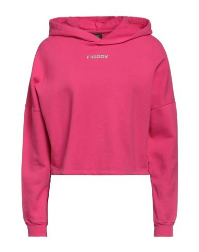 Freddy Woman Sweatshirt Magenta Size L Cotton In Magenta