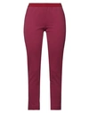 LIVIANA CONTI LIVIANA CONTI WOMAN LEGGINGS GARNET SIZE 4 VISCOSE, POLYAMIDE, ELASTANE