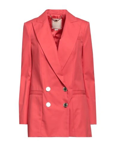 Elisabetta Franchi Woman Suit Jacket Coral Size 8 Cotton In Red