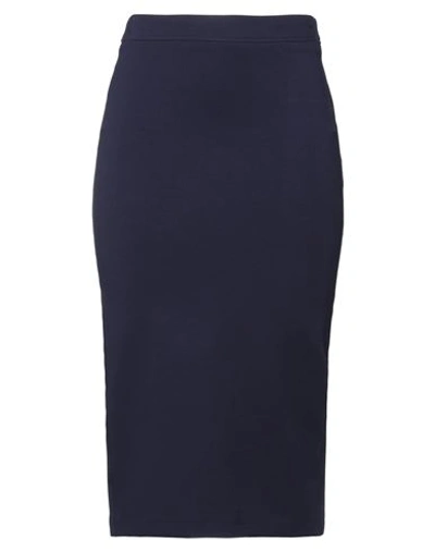 Jucca Woman Midi Skirt Blue Size 6 Polyester, Virgin Wool, Elastane, Cotton In Blue