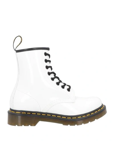 Dr. Martens' Dr. Martens Woman Ankle Boots White Size 8 Soft Leather