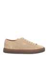 Doucal's Man Sneakers Sand Size 9 Soft Leather In Beige