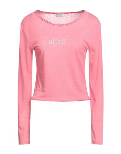 Guess Woman T-shirt Pink Size Xs Cotton, Polyester