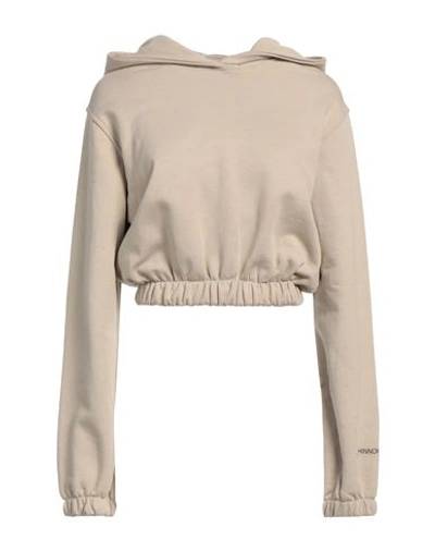 Hinnominate Woman Sweatshirt Beige Size L Cotton