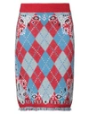 Alanui Bandana Argyle Wool-blend Skirt In Red