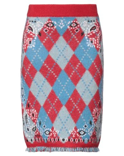 ALANUI ALANUI WOMAN MIDI SKIRT RED SIZE XS VIRGIN WOOL, ALPACA WOOL, POLYAMIDE, WOOL