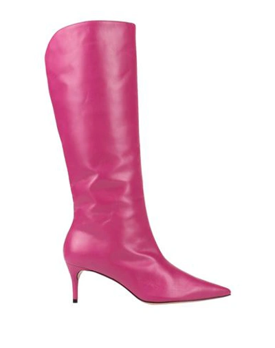 Carrano Woman Knee Boots Fuchsia Size 9 Soft Leather In Pink