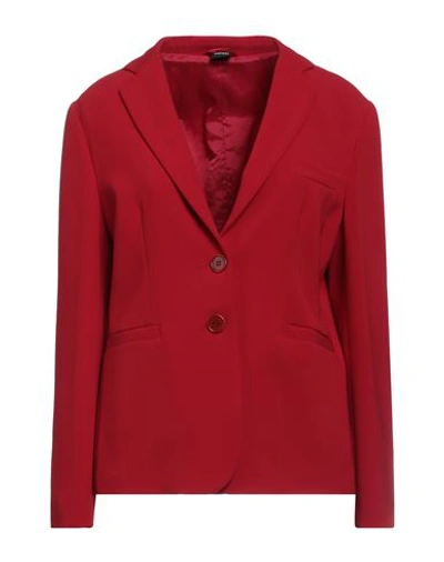 Aspesi Woman Blazer Red Size 12 Triacetate, Polyester