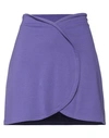 Suoli Woman Mini Skirt Purple Size 6 Viscose, Polyamide, Elastane In Purple