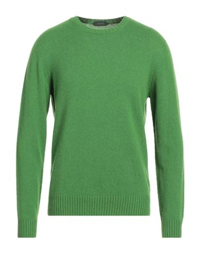 Zanone Man Sweater Emerald Green Size 42 Alpaca Wool, Polyamide In Green