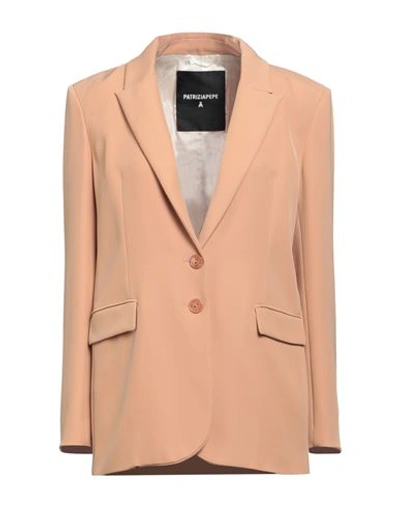 Patrizia Pepe Woman Blazer Sand Size 10 Polyester, Elastane In Beige