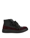 Giovanni Conti Man Sneakers Burgundy Size 13 Soft Leather In Red