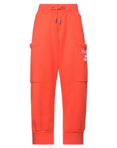 Dsquared2 Woman Pants Orange Size M Cotton, Elastane