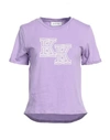 Kendall + Kylie Woman T-shirt Mauve Size S Cotton, Elastane In Purple