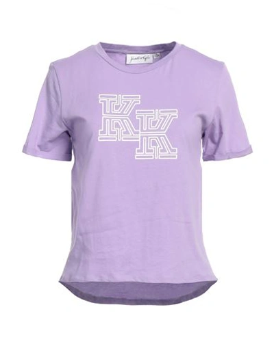 Kendall + Kylie Woman T-shirt Light Purple Size M Cotton, Elastane
