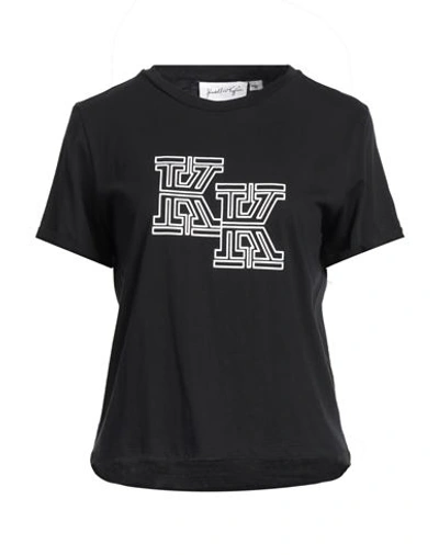 Kendall + Kylie Woman T-shirt Black Size S Cotton, Elastane