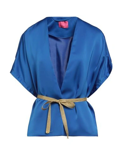 Merci .., Woman Shirt Blue Size S Polyester In Blue