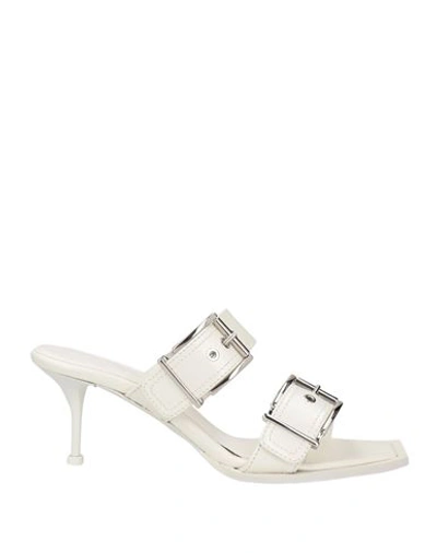 Alexander Mcqueen Woman Sandals White Size 6.5 Soft Leather In White