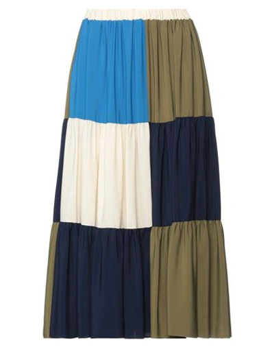 Jucca Woman Midi Skirt Midnight Blue Size 2 Acetate, Silk