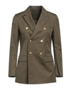 Super Blond Woman Suit Jacket Military Green Size 2 Cotton