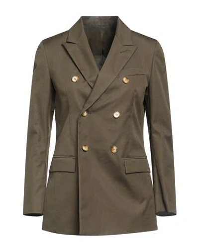 Super Blond Woman Suit Jacket Military Green Size 2 Cotton