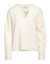 Alysi Woman Sweater Ivory Size M Alpaca Wool, Polyamide, Merino Wool, Elastane In White