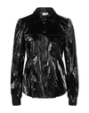 Sfizio Woman Shirt Black Size 4 Viscose, Polyester, Cotton, Metallic Fiber, Polyurethane
