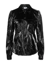 Sfizio Studio Woman Shirt Black Size 4 Viscose, Polyester, Cotton, Metallic Fiber, Polyurethane In Black