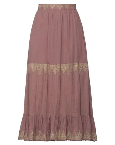 Maison Hotel Woman Long Skirt Pastel Pink Size Xl Cotton