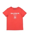 Balmain Babies'  Toddler Girl T-shirt Red Size 6 Cotton