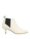 Bally Woman Ankle Boots Cream Size 9 Calfskin In White