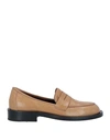 Pomme D'or Woman Loafers Camel Size 11 Soft Leather In Beige