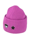 Chiara Ferragni Woman Hat Magenta Size Onesize Wool, Acrylic